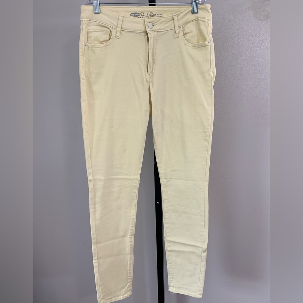 Old Navy Pale Yellow Rock Star Jeans